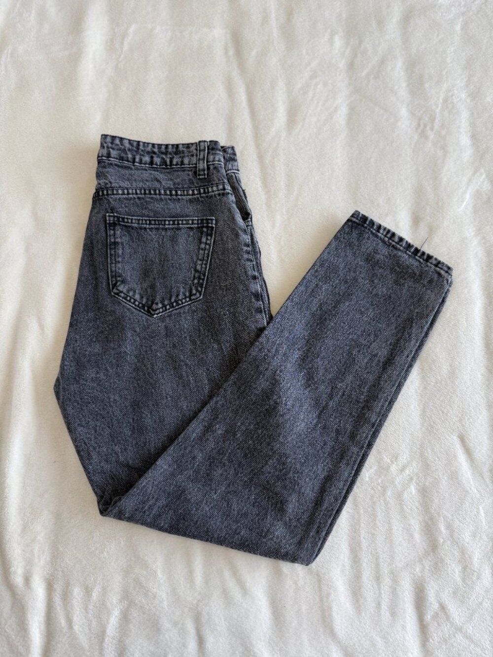 SHEIN Women’s Size S 6 Gray Acid Wash High Rise Straight Leg Jeans